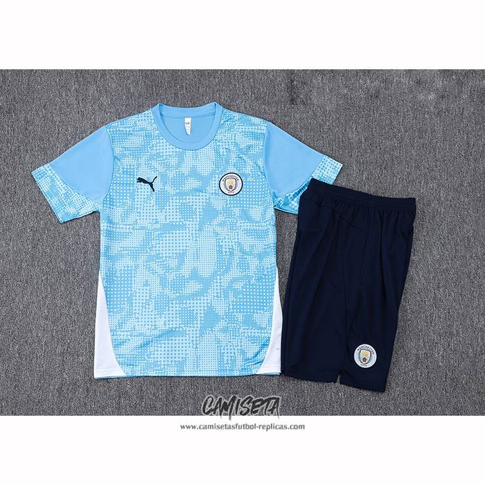 Chandal del Manchester City 2025-2026 Manga Corta Azul - Pantalon Corto